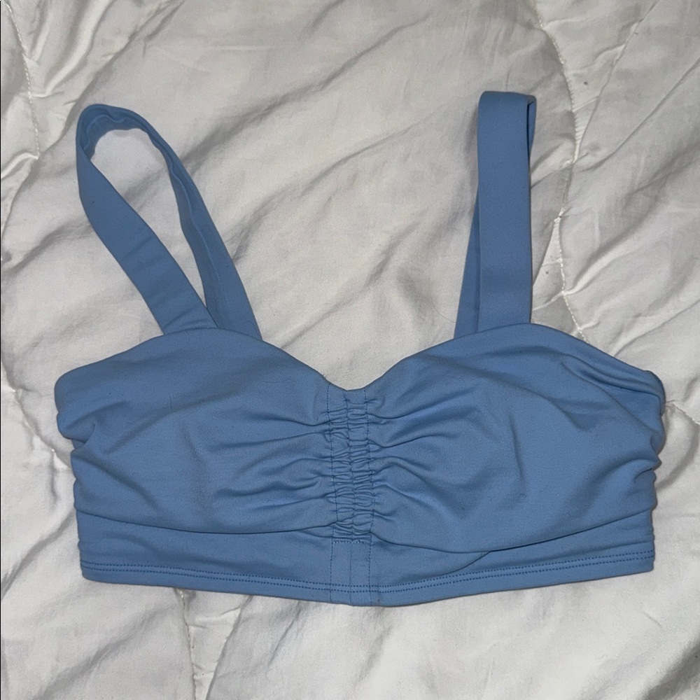 ALO Yoga Light Blue Ruched Bralette